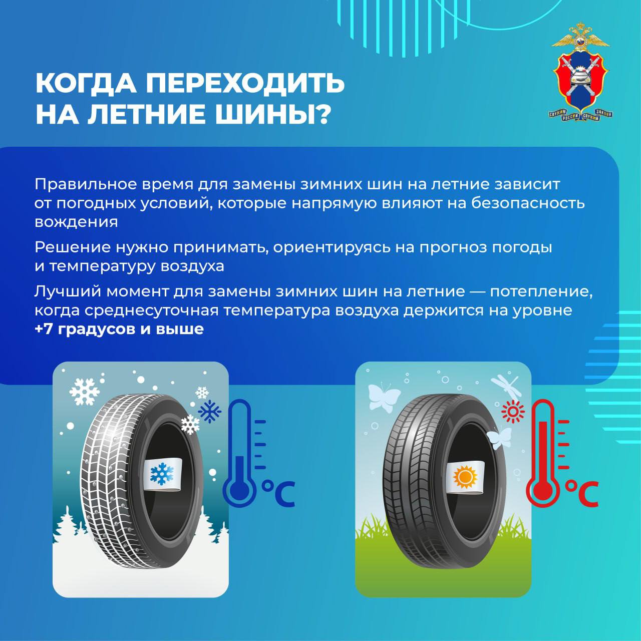 Госавтоинспекция рекомендует правильно выбрать момент для замены шин Госавтоинспекция рекомендует правильно выбрать момент для замены шин
