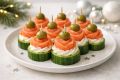 Канапе из огурца, творожного сыра и красной рыбы: максимум вау-эффекта