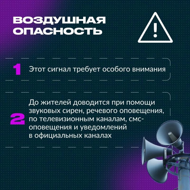 Важно знать: как правильно реагировать на сигналы «Беспилотная опасность» и «Воздушная опасность» Важно знать: как правильно реагировать на сигналы «Беспилотная опасность» и «Воздушная опасность»