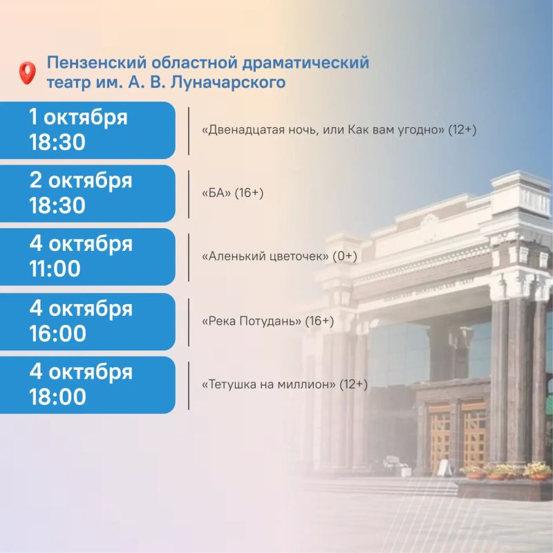#ЦУР58_информирует . Делимся традиционной подборкой мероприятий, которые можно посетить по Пушкинской карте в ближайшие дни Спектакли, выставки, экскурсии, мастер-классы и концерты — выбирайте мероприятие по душе и... #ЦУР58_информирует . Делимся традиционной подборкой мероприятий, которые можно посетить по Пушкинской карте в ближайшие дни Спектакли, выставки, экскурсии, мастер-классы и концерты — выбирайте мероприятие по душе и...